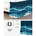 thumbnail image 3 of Turquoise Blue Bed Skirt California King Size 18" Drop Water Ripple Abstract Gradient Waves Modern Ruffled Wrap Around Bed Skirts Adjustable Elastic Bedskirt Dust Ruffle for California King Size Bed, 3 of 7