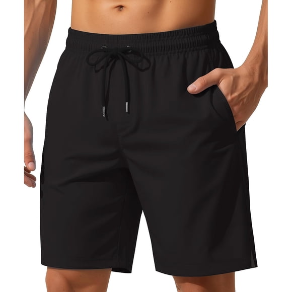 Tauxra Men Casual Shorts with Pockets for Men Elastic Waist Drawstring Shorts Summer Beach Shorts Quick Dry Lightweight 5 Inch Athletic Workout Gym Training Pants