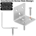 thumbnail image 4 of Set of 64 Reinforced Stainless Steel Assembly Bracket, 38x30x30mm Steel Plate Stainless Steel Bracket, Metal Bracket for Fixing Stainless Steel for Fixing and Repairing Furniture, Galvanized Silver, 4 of 5