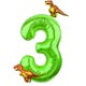 thumbnail image 1 of Globo LEBERY, dinosaurio número 3, color verde, 1,02 m, con minidinosaurio, 1 of 7