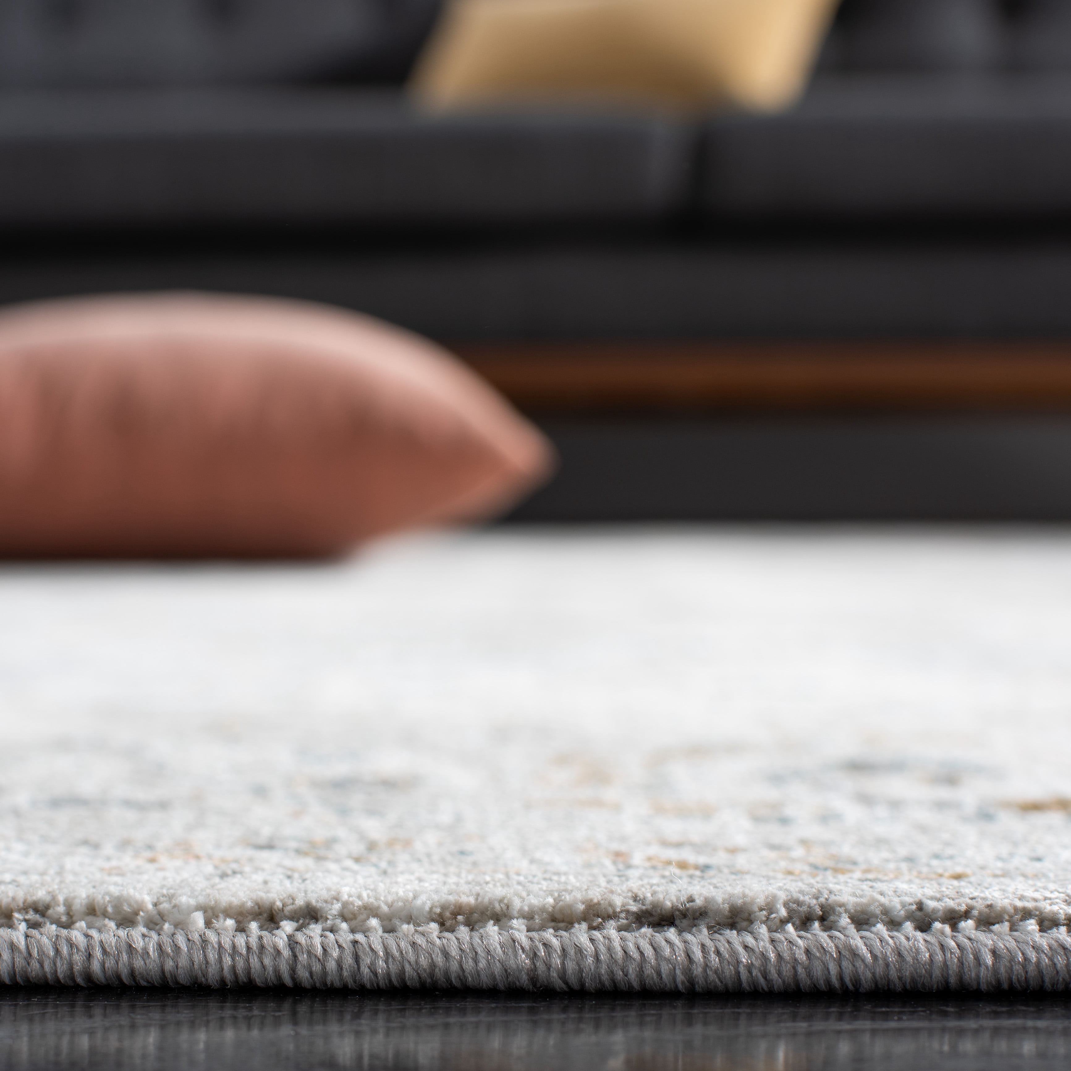 Safavieh Dream Terrance Modern Polyester Runner Rug, Ivory/Light Gray, 2' x 8'