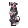 thumbnail image 3 of Unique Bargains Women's Block Heel Printed Open Toe Ankle Strap Sandals, 3 of 7