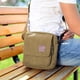 thumbnail image 4 of Mochila de lona para hombre | Bandolera para viajes y deportes | Correa ajustable, múltiples bolsillos | Caqui, verde, café, 4 of 6