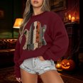 thumbnail image 2 of Womens Fall Sweatshirt Halloween Pullover Tops Crewneck Spooky Season Sweatshirt Lightweight Graphic Sweatshirt, 2 of 4