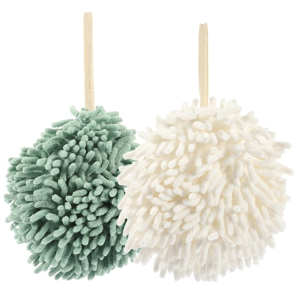 COOPHYA Soft Chenille Hand Towels 2-Pack Assorted Colors for Bathroom and Kitchen Decor, Absorbent and