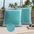 thumbnail image 3 of Turquoise Outdoor Pillow Covers 20x20 Set of 2,Waterproof Patio Throw Pillowcase Protectors,Geometric Boho Ethnic Tile Chic Monochrome Decorative Pillow Shams Cushion Covers for Seat Bed Couch Sofa, 3 of 8