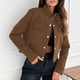 thumbnail image 4 of Abrigos y chaquetas informales sin mangas y sin capucha para mujer, abrigos cortos de guisante, chaquetas cortas extragrandes, con solapa y doble botonadura, para otoño e invierno., 4 of 7