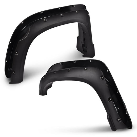 PIT66 4X Black Pocket Rivet Wheel Fender Flares Textured Fit for 2014-2018 Toyota Tundra
