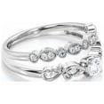 thumbnail image 2 of Art Nouvea Vintage Twisted Salt And Pepper 1.00 Carat Round Cut Diamond Moissanite Engagement Ring, Antique Design Wedding Ring in10k Solid White Gold, Gift For Her, Bridal Set, Matching Band, 2 of 3