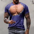 thumbnail image 2 of Camisetas de Manga Larga de los Hombres Muscle Print Graphic Tee, Sudadera de Cuello de la Tripulación Casual para Al Aire Libre, Vacaciones Y Verano Diario de Primavera, 2 of 7
