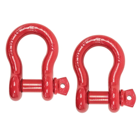 (2 Pack 1-1/2" Anchor Shackle Forged Carbon Steel w/Alloy Screw Pin WLL 17 Tons (34,000 lbs) | Double Rust Protection Heavy Duty D Ring Shackle for Towing, Rigging & Vehicle Recovery