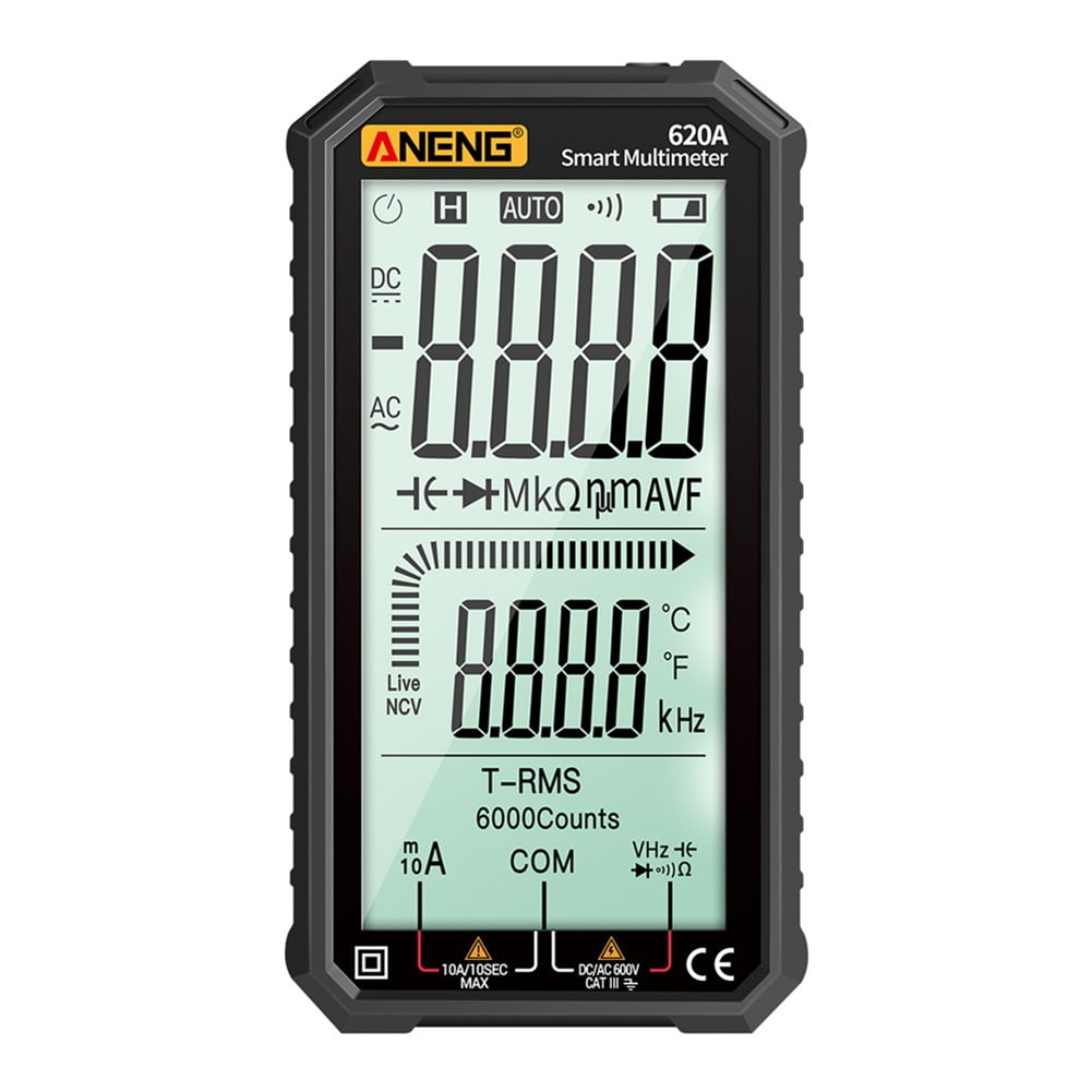 Daciye Aneng 6a 6000 Counts Ncv Auto Rang Digital Multimeter For Ac Dc Black Walmart Com
