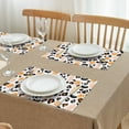 thumbnail image 3 of Halloween Leopard Print Ghosts Bats and Pumpkins Summer Placemats Table Placemats Set Of 4-Linen Kitchen Washable Placemats Table Mats 11.8"x17.7" Non-Slip Heat Resistant, 3 of 6