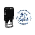 thumbnail image 1 of Printtoo Personalized&nbsp;Round Blue Self Inking Wedding Favor Stamp Custom Love is Sweet Heavy Duty Rubber Stamper-40 mm, 1 of 4
