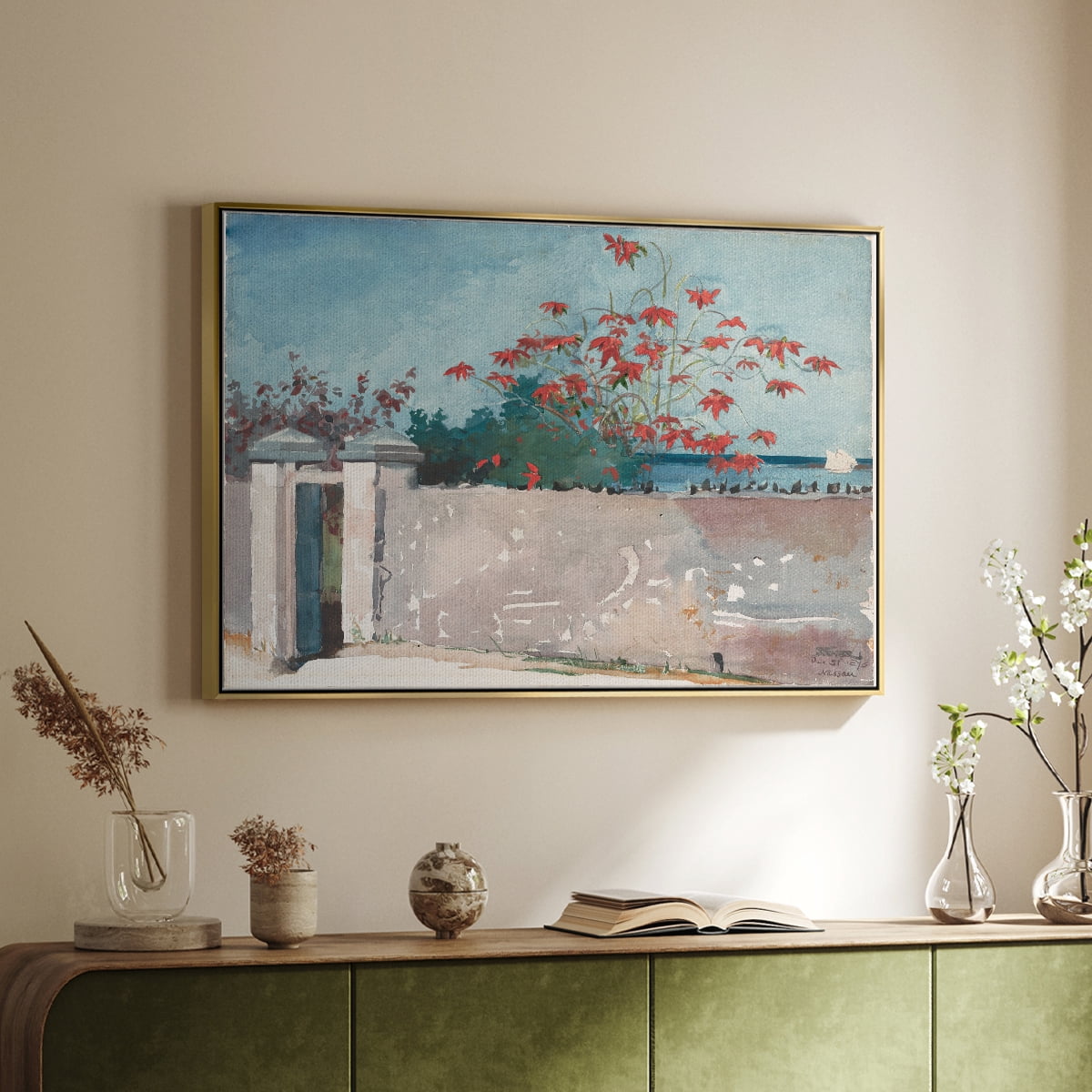Vintage Landscape-CXXXIII By Wexford Home Framed in Gold Wood Gallery Wrapped Canvas 17 in. x 25 in.