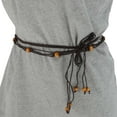 thumbnail image 2 of Unique Bargains Retro Bohemian Adjustable Tie Belt with Bead Accents 1 Pc Coffee Color, 2 of 6