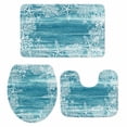thumbnail image 2 of Sea Stars Bathroom Rugs Set Summer Beach Sea Star Coral Teal Texture Non Slip Absorbent Soft Bath Mats 3 Piece Set with Bathroom Rug, U-Shaped Floor Mat, Toilet Seat Cover Large Size, 2 of 9