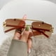 thumbnail image 5 of Gafas de sol con borde sin marco y diseño distintivo de leopardo con vetas de madera, gafas de sol con protección solar sin marco y doble haz, 5 of 6