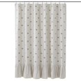 thumbnail image 2 of VHC Brands Embroidered Bee, Farmhouse Bathroom Shower Curtain, Ruffled, Creme Yellow Grey, 72x73, 2 of 3