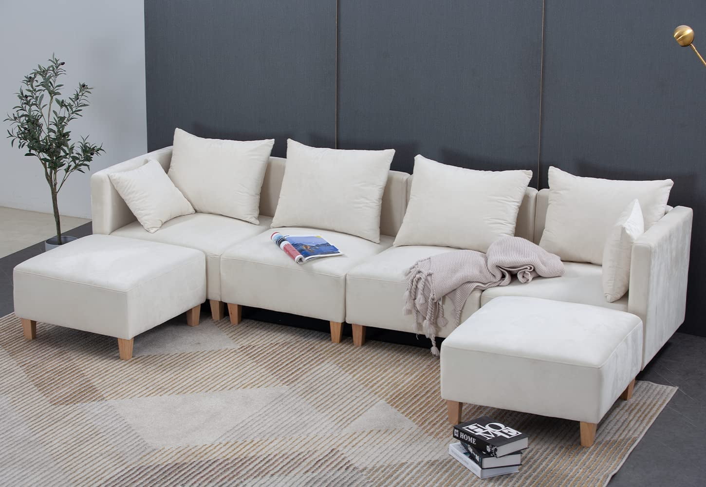 Williamspace Modular Sectional Sofa, Convertible U Shaped Sofa Couch