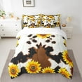 thumbnail image 2 of Erosebridal Vibrant Sunflower Bed in a Bag Full size, Brown Black Bed Set, Cow Print Decor, 7 Pieces, 2 of 5