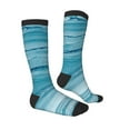 thumbnail image 3 of Fotbe Teal Turquoise Fluid Stripes print Women's Men's Novelty Crew Socks Cotton Socks Knee High Socks for Walking,Running,Nurses,Pregnancy, 3 of 8