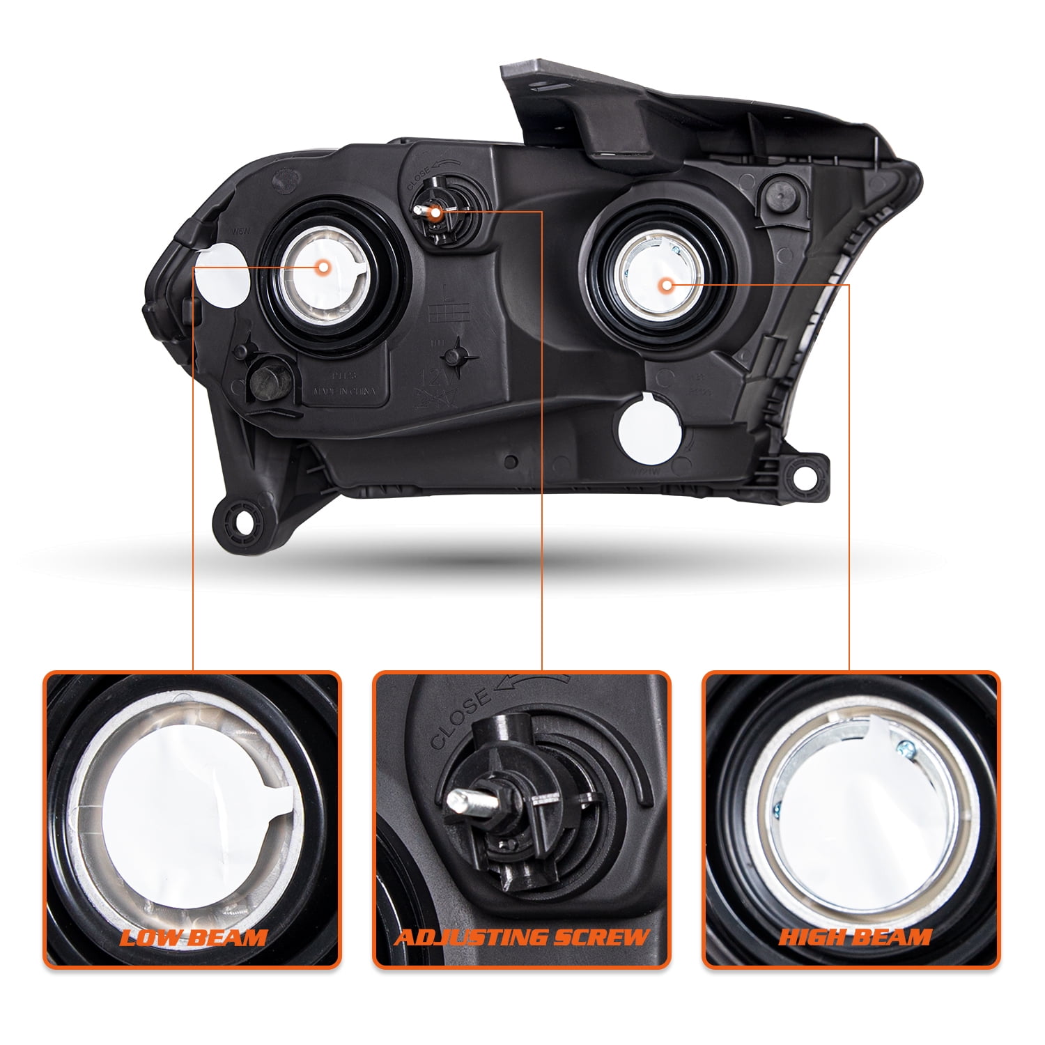 Headlight For 2011-2013 Dodge Durango Left&Right Side Chrome Headlamp Halogen