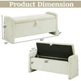 thumbnail image 2 of 44'' Corduroy Storage Ottoman Bench, Upholstered Storage Bench End of Bed for Bedroom, Linear Bed Bench with Safety Hinge, Living Room, Entryway, Beige, 2 of 14