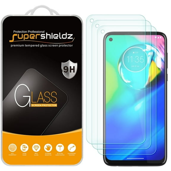 [3-Pack] Supershieldz for Motorola Moto G Power (2020) Tempered Glass Screen Protector, Anti-Scratch, Anti-Fingerprint, Bubble Free