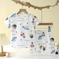 thumbnail image 2 of Toddler Boys Pajamas Girls Pjs Sets Short Sleeve Clothing Cartoon Prints Tops Shorts Outfits Kids Sleepwear Pajama Sets,2-Piece,Size 4-5 Years, 2 of 4