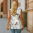 thumbnail image 4 of Psesaysky Suit Vest for Women Trendy White Camo Leaves Print Summer Business Casual Sleeveless Open Front Blazers Suit Vests Top Pockets Work Office, Size L, 4 of 6