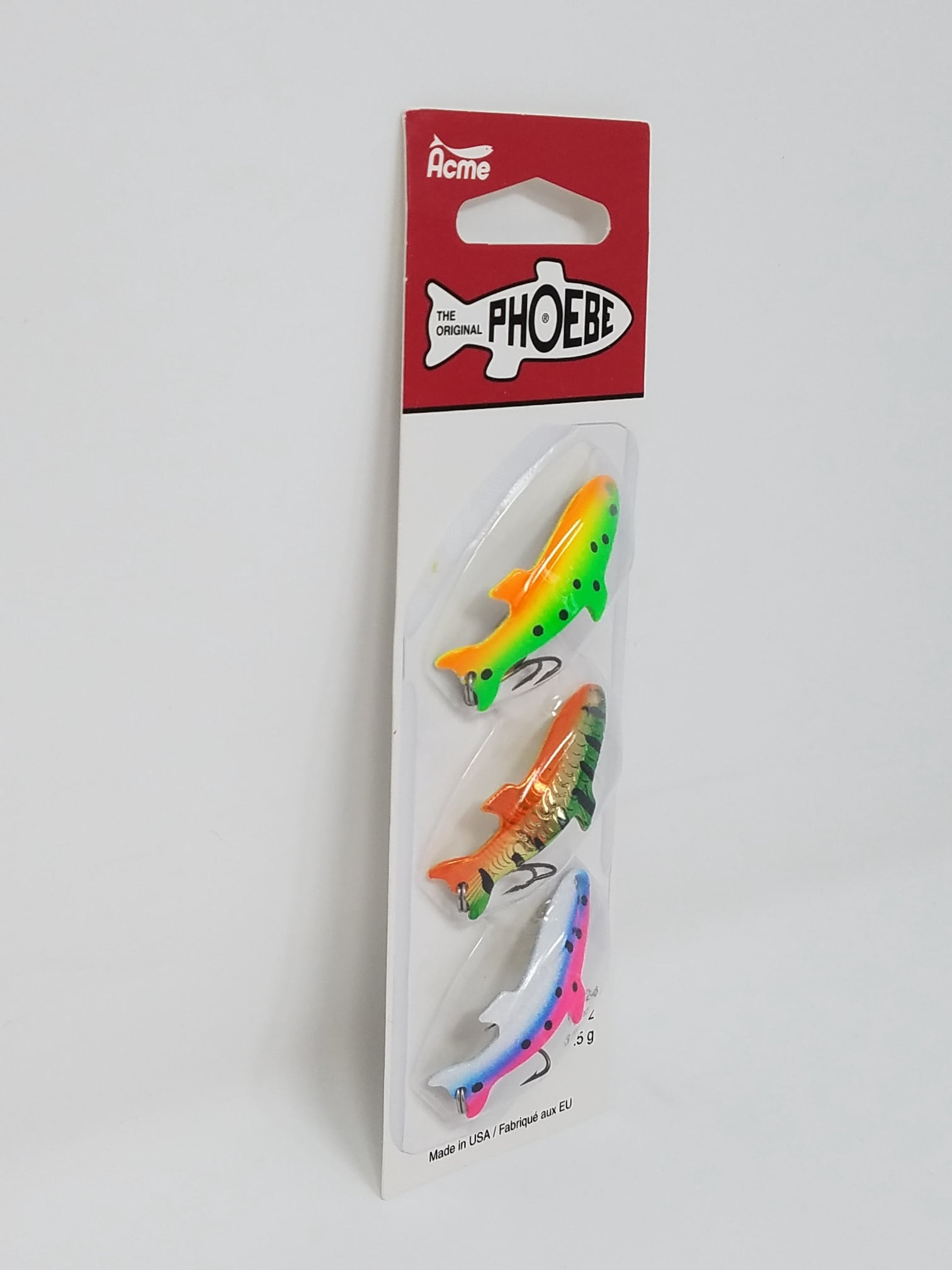 Acme Tackle Phoebe, Fishing Lure Spoon Kit, Deluxe, 3 Pack, 1/8 oz., Assortment