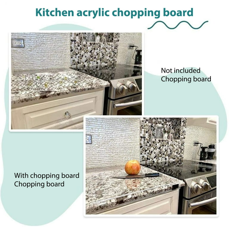 Cutting Board For Kitchen Counter Modern Kitchen Accessory. Clear Acrylic  Cutting Board Chopping Board With Lip Kitchen Countertop Protector
