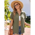 thumbnail image 5 of MOYIKO Short Sleeve Summer Tops for Women Casual Button Down Shirts Solid Business Work Blouses, 5 of 7