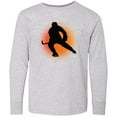 thumbnail image 3 of Inktastic Ice Hockey Silhouette Long Sleeve Youth T-Shirt, 3 of 5