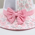 thumbnail image 6 of Xfvqtps Toddler Bucket Hat Wide Brim Mesh Bowknot Flower Print Colorful Sunshade Sun Protection Breathable Soft Outdoor Sun Hat for 1-4 Years Blue, 6 of 7