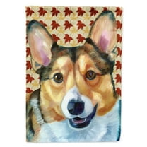 Corgi Fall Leaves Garden Flag