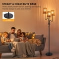 thumbnail image 3 of 9MMML Farmhouse Boho Dimmable Floor Lamp with Rattan Shade, 68'' Tall Floor Standing Lamp, 3-Light Floor Lamp for Living Room, Bedroom, Office, Corner, 3 x E26 LED Bulb Included, 3 of 5