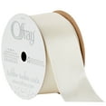 thumbnail image 2 of (3 pack) Offray Ribbon, Antique White 1 1/2 inch Single Face Satin Polyester Ribbon, 12 feet, 2 of 10