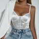 thumbnail image 5 of Body de gama alta de estilo blanco puro con costuras de malla de satén a la moda Sexy informal para mujer Fridja  nalpqowj63940, 5 of 9