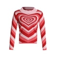 thumbnail image 1 of ZAXARRA Femmes Aiment Pull à Manches Longues à Imprimé Coeur Pull en Tricot, 1 of 9