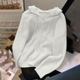thumbnail image 2 of Feancey Oversized Knitted Cardigans for Women Hooded Loose Button Sweater Jackets Ribbed Knit Casual Solid Color Cardigan Sweaters White Free Size, 2 of 6