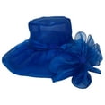 thumbnail image 7 of FADAACAI Kentucky Derby Hats for Women Women's Vintage Mesh Hat Floral Holiday Brim Top Hat Wedding Fascinator Hat Sun Hat for Women Blue One Size Clearance！, 7 of 7