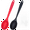 Black+Red, variant on 2Pcs/ 4Pcs Silicone Stirring Spoons, Heat Resistant Spoons Silicone Cooking Spoon for Kitchen Cooking Serving Baking Mixing, 10.8in