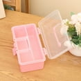 thumbnail image 7 of Isvgxsz Three-Layer Multipurpose Storage Box, Folding Tool Box/Art & Crafts Case/Sewing Supplies Organizer/Medicine Box/Family First Aid Box with 2 Trays (Pink), 7 of 7