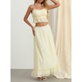thumbnail image 5 of LMLYSoH Women's 2 Piece Skirt Outfits Sleeveless Ruffle Trim Camisole Long Tie Up Skirt Set, 5 of 9