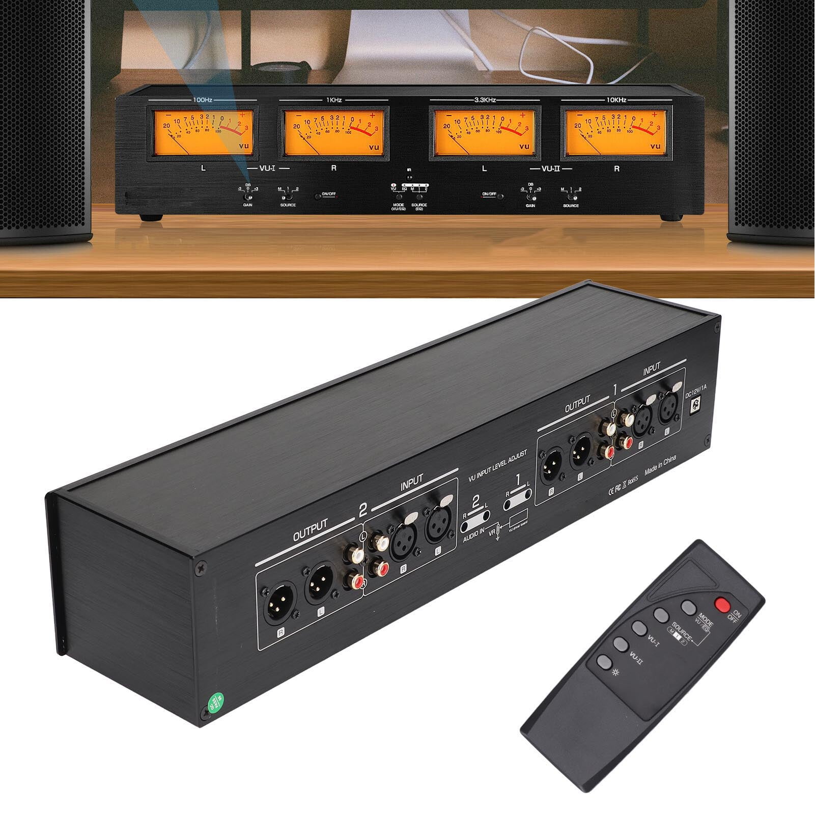 Sound Indicator, 4 Way VU Meter XLR Ports DC 12V 1A Standard And ...