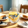 thumbnail image 3 of Artisanal Whale Glassware, 2D Stemless Wine Glasses, Handcrafted Marine Animal Bar Glass for Coastal Home Decor Ocean Lovers, 3 of 6