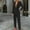 Black, variant on Leesechin Women Jumpsuits Plus Size Casual Solid Pocket Romper Long Playsuit Strap Long Sleeve Bodysuit+Belt
