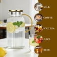 thumbnail image 6 of Topsome 2 Liter 68 oz Glass Pitcher with Lid, Classic Vertical Stripes Water Pitcher with Handle for Fridge, Glass Pitcher for Hot and Cold Beverages, Tea, Juice, Cold Brew Coffee, Milk, 6 of 8